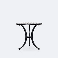 Weave 21" Round Side Table - Black Tippet