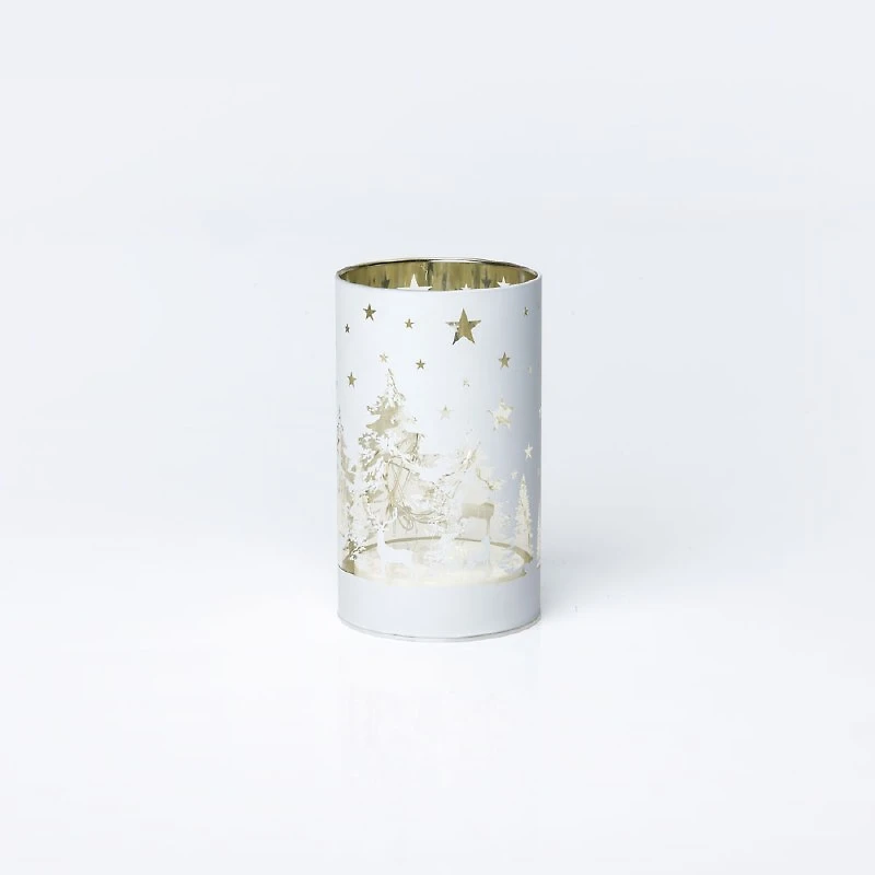 LED Cylinder Small-White Tree