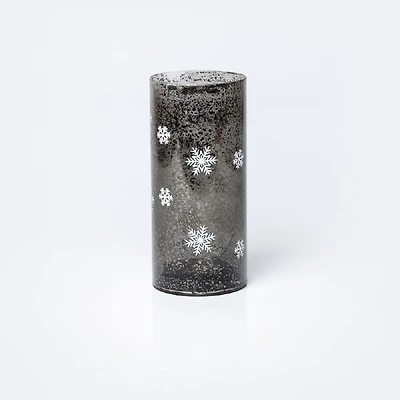 LED Cylinder Lg - Snowflake