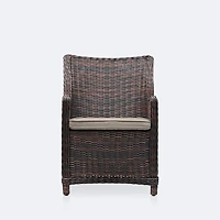Willow Dining Armchair - Brown Mixed Wicker/Sand Cushion