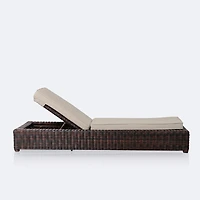 Willow Lounger - Brown Mixed Wicker/Sand Cushion