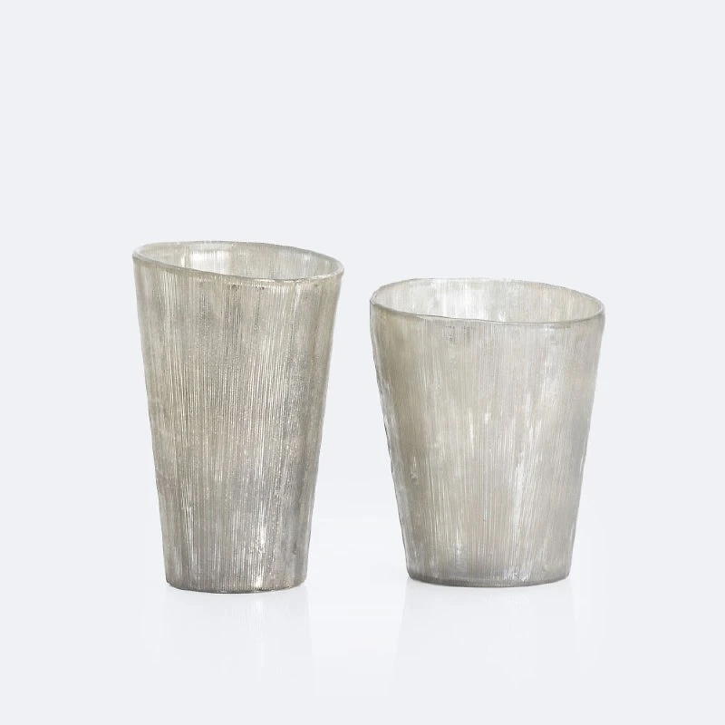 Large Frosted Etched Vase