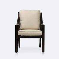 Riviera Dining Armchair - Brushed Mahoganny Frame/Cream Cushion