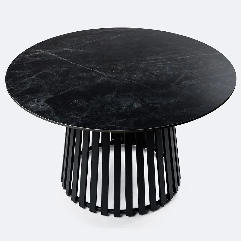 Apollo 48" Round Dining Table - Marble-Look Finish