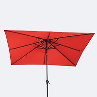 7'x9' Rectangular Auto Tilt Umbrella - Classic Red