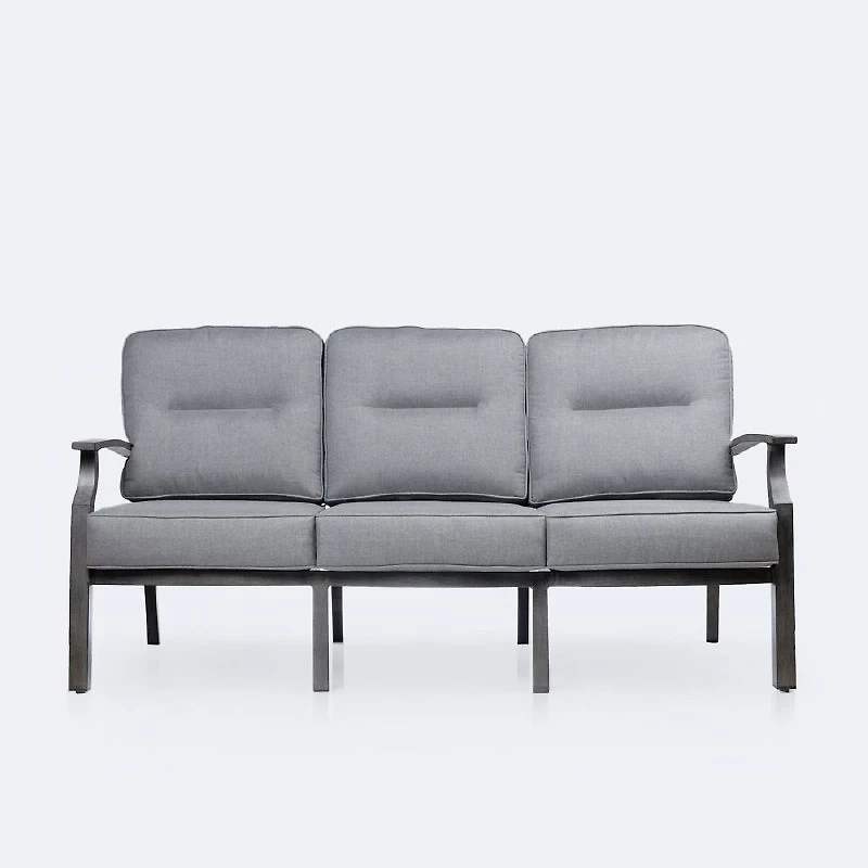 Belvedere Aluminum Sofa - Brushed Grey