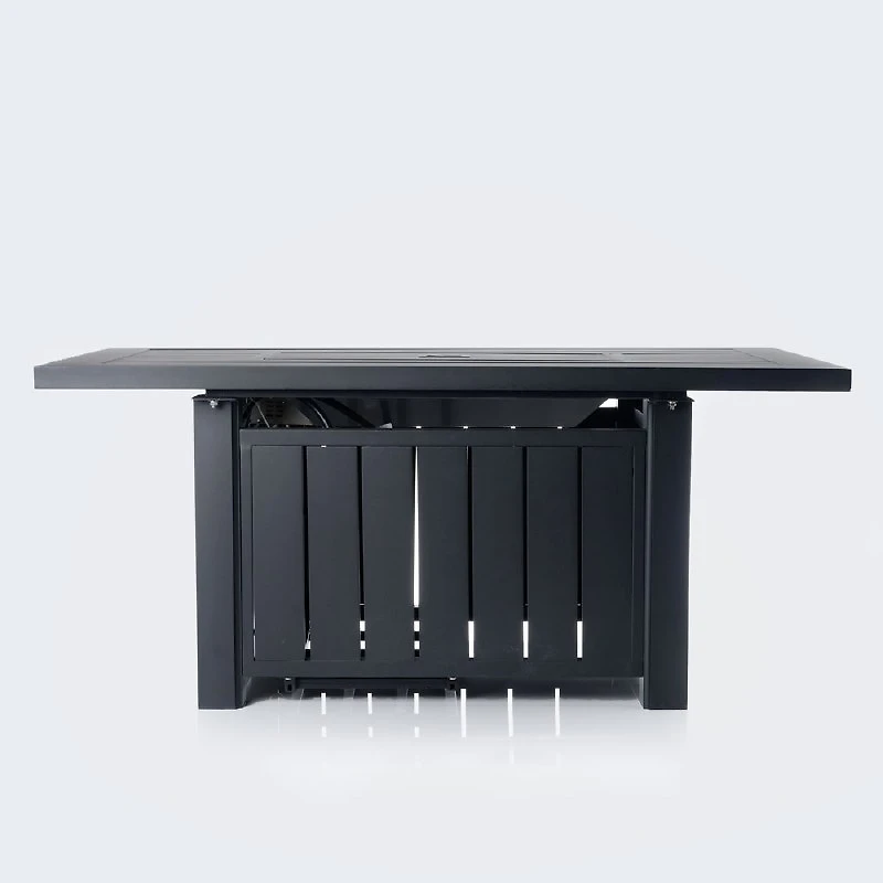 Belvedere 35"x56" Rectangular Firepit Table - Black