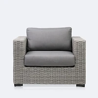 Driftwood Club Chair - Light Grey Wicker/Iron Grey Cushion