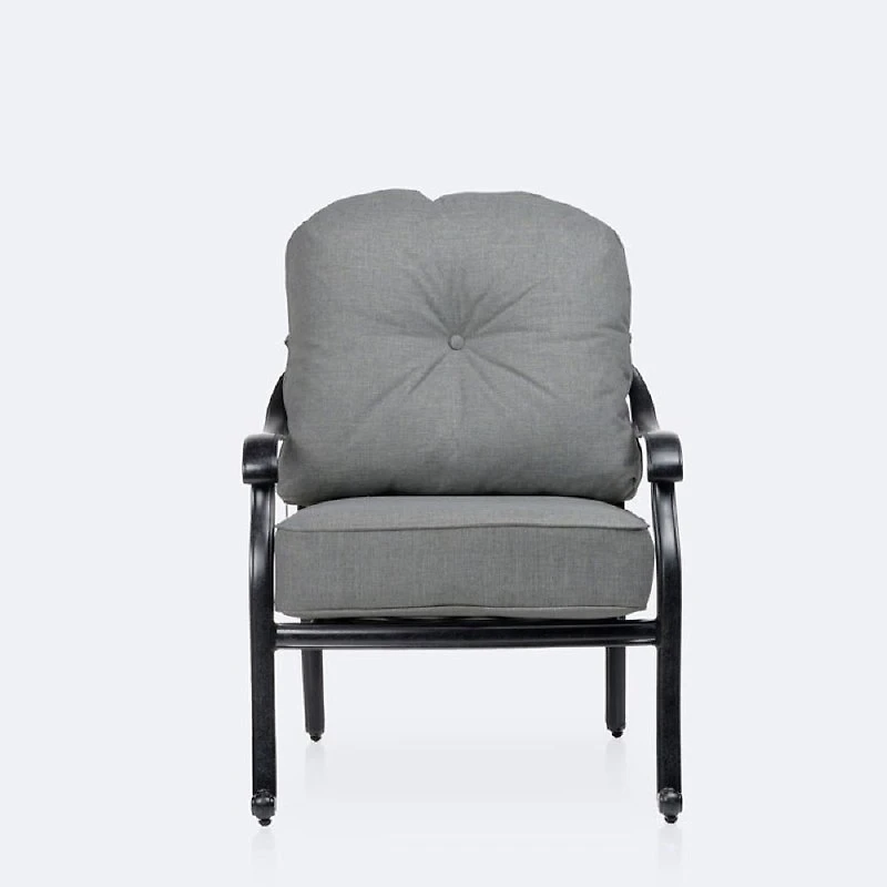 Blanca Club Chair – Black Tippet Frame – Dark Grey Cushions
