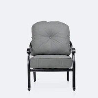 Blanca Club Chair – Black Tippet Frame – Dark Grey Cushions