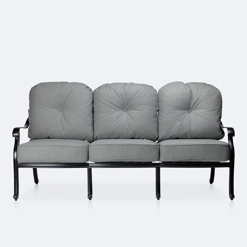 Blanca Sofa – Black Tippet Frame – Dark Grey Cushions