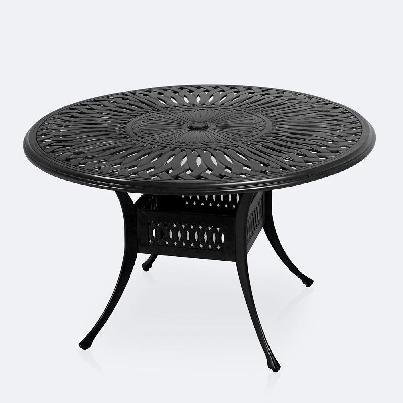 Breeze 48" Round Dining Table – Black Tippet