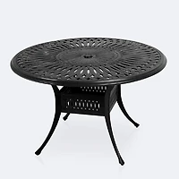 Breeze 48" Round Dining Table – Black Tippet