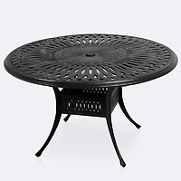 Breeze 60" Round Dining Table - Black Tippet