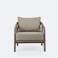 Celine Club Chair - Driftwood Frame, Mushroom Cushions