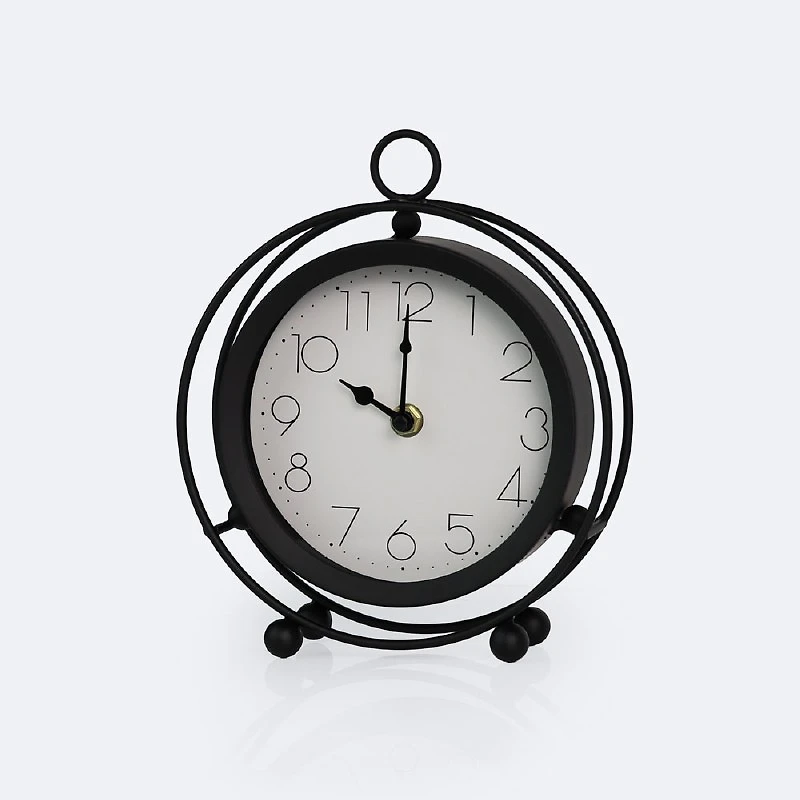 Metal Table Clock - Black