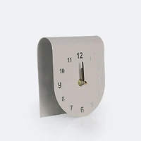 Metal Table Clock - White