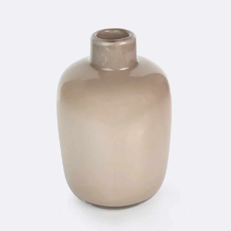 Glass Vase  24cm - Taupe