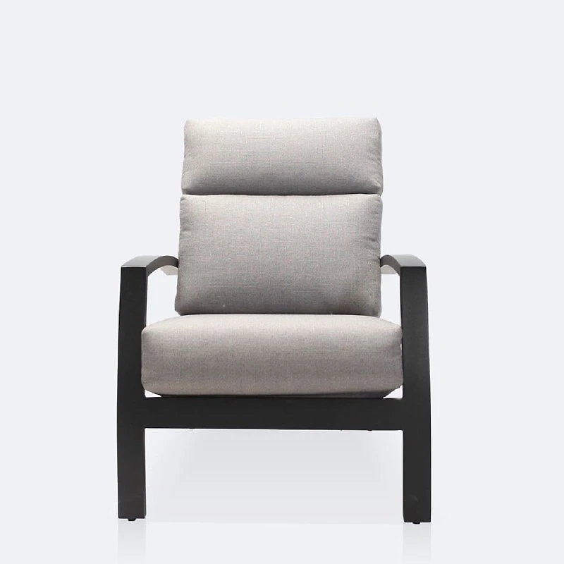 Cole Club Chair - Black Frame - Light Grey Cushion