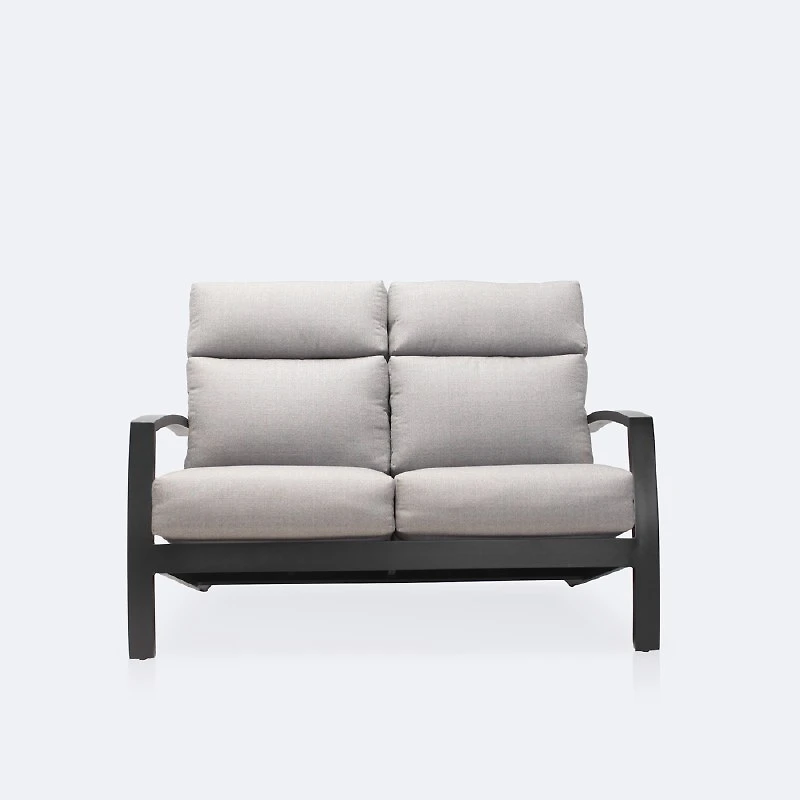 Cole Loveseat - Black Frame - Light Grey Cushion