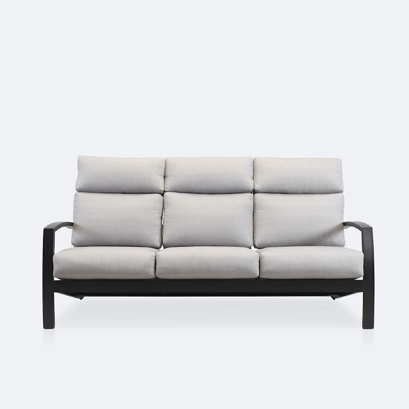 Cole Sofa- Black Frame - Light Grey Cushion