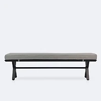 Dakota Bench - Black Frame, Grey Cushion
