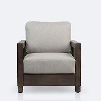 Denver Club Chair – Brushed Chocolate Frame - Tan Cushions