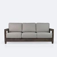 Denver Sofa - Brushed Chocolate Frame - Tan Cushions