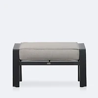 Elloise Ottoman - Black Frame, Grey Clay Cushions