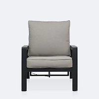 Elloise Reclining Chair - Black Frame, Grey Clay Cushions