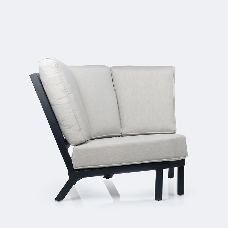 Eros Corner Chair, Black Frame, Sand Cushions