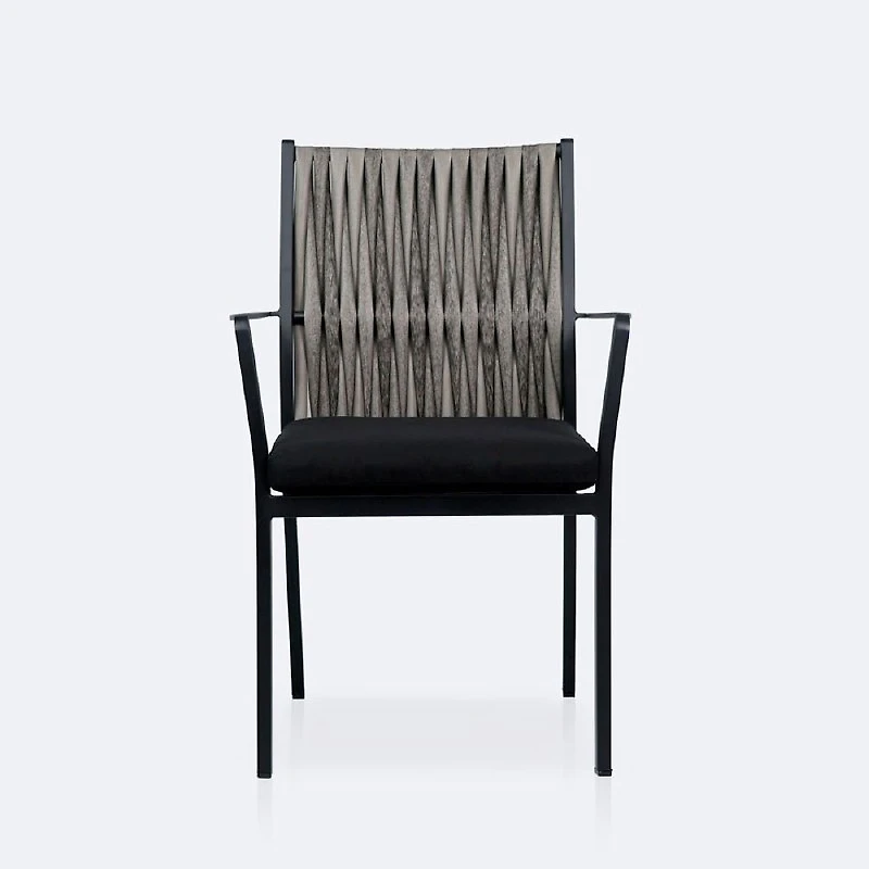 Finn Dining Chair - Black Frame - Carbon Black Cushion