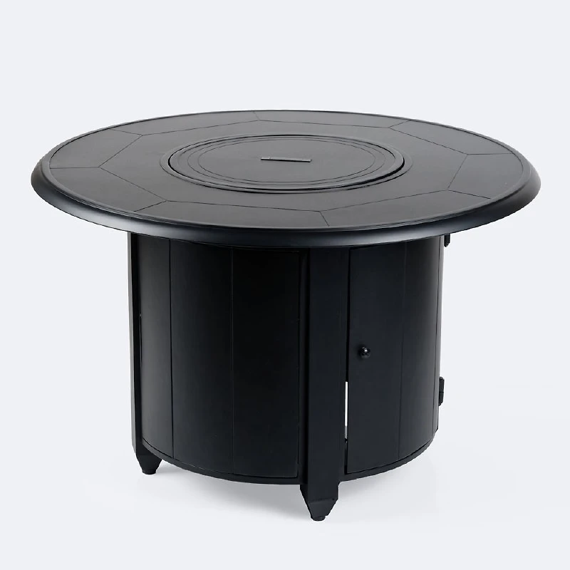 Geometric 40" RD Firepit Table - Black