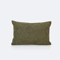 12"x18" Throw Pillow - Olive Velvet Patchwork