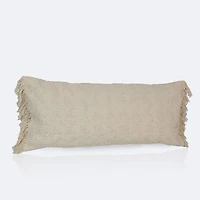 12"x28" Throw Pillow - Beige with Fringe