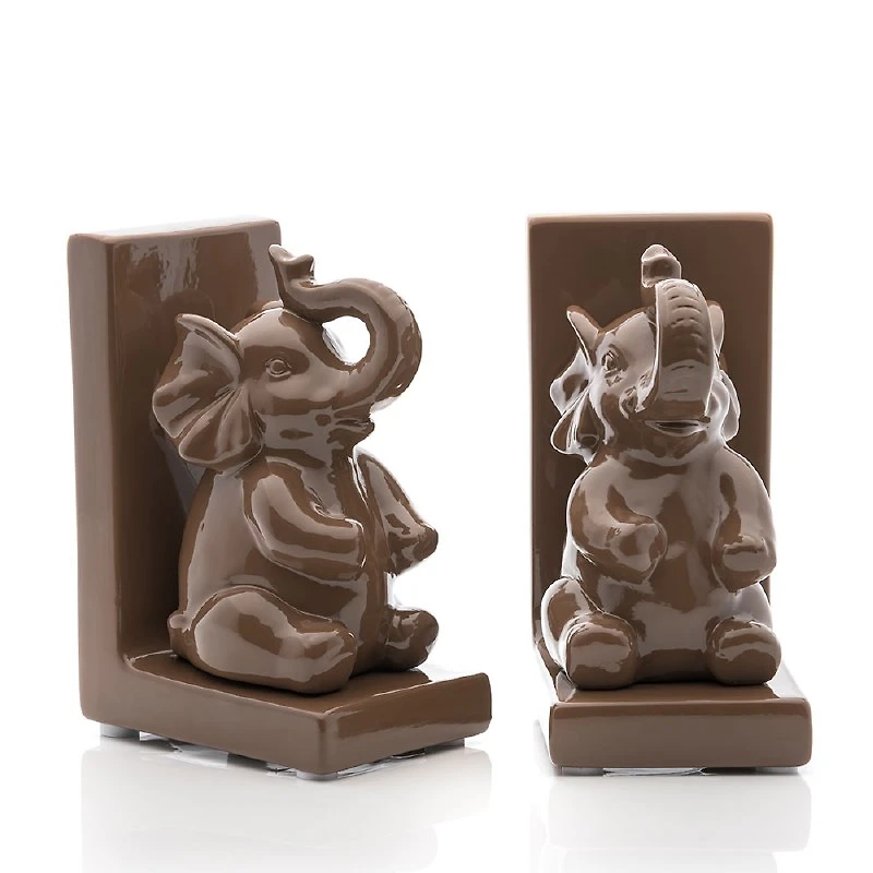 Ceramic Elephant Bookend-Set/2