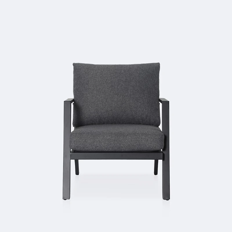 Kyoto Club Chair – Black Frame - Charcoal Cushions