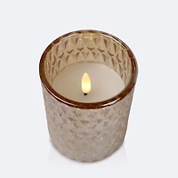 LED Glass Candle 4in - Amber