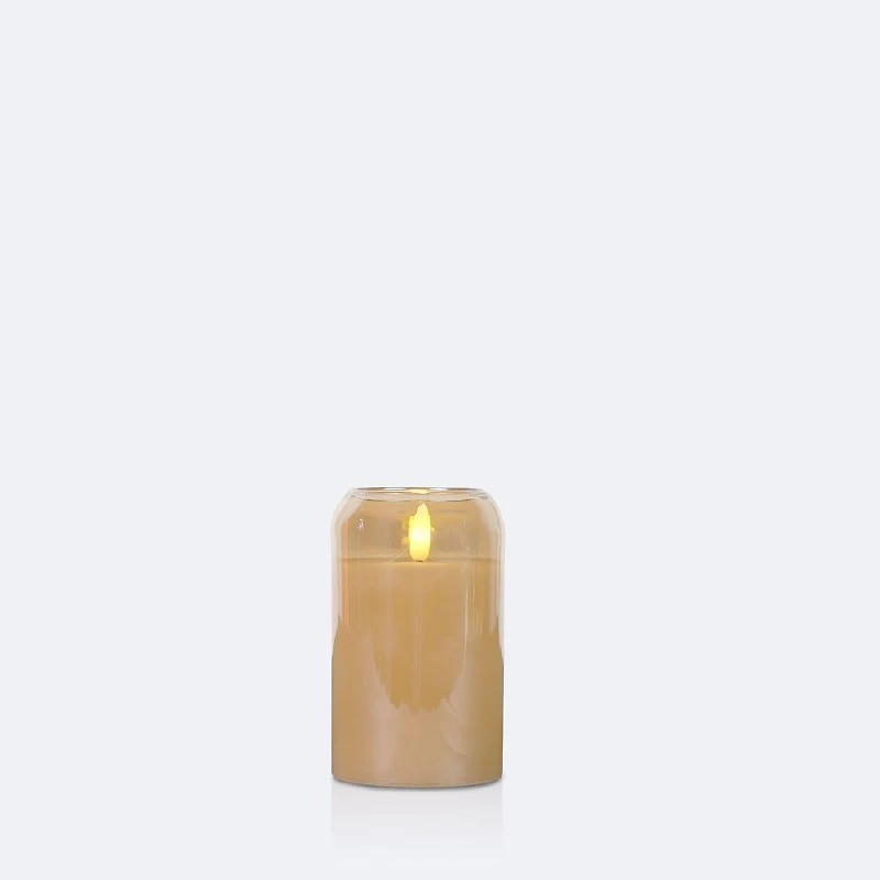 LED Glass Candle 5in