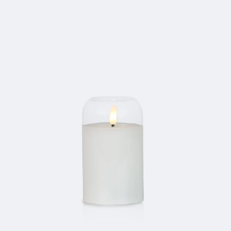 LED Glass Candle 5in - Clear