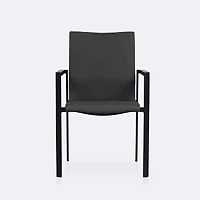 Manhattan Sling Padded Chair - Black Frame / Sunbrella Logan Graphite Sling