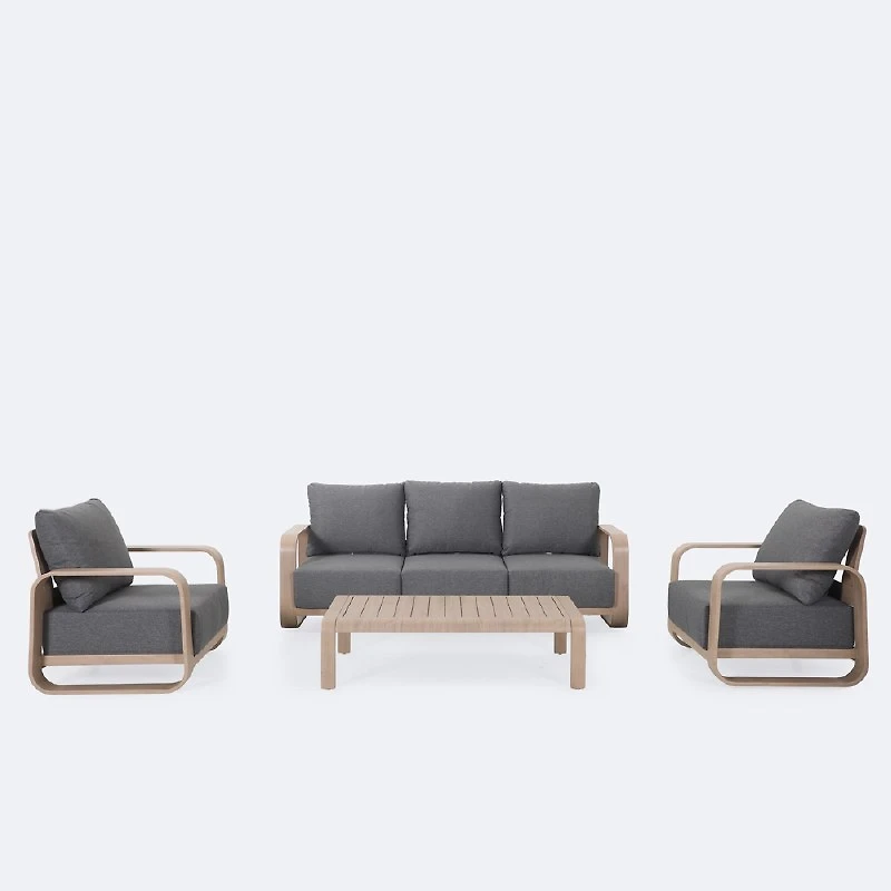 Marlow Conversation Set - Brushed Wood
