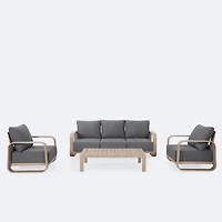 Marlow Conversation Set - Brushed Wood