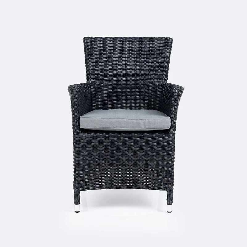 Metro Dining Chair w/ Cushion - Black Wicker