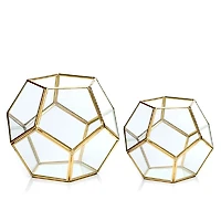 Glass Metal Candleholder