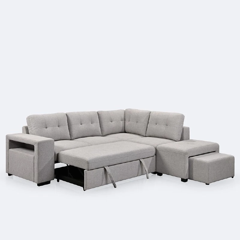 Optimo Storage Sectional With Pull Out Sleeper and Ottomans