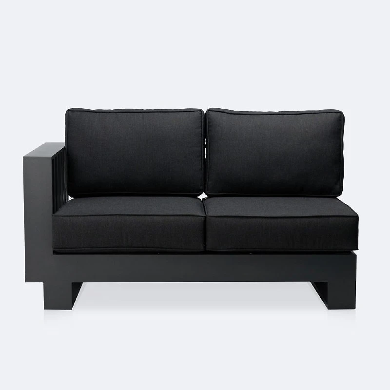 Renfrew Left Hand Facing Loveseat -  Black Frame - Carbon Black Cushion