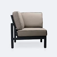 Shoreline Corner Chair - Black Frame, Cast Shale Cushions