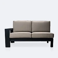 Shoreline Left Hand Facing Loveseat - Black Frame, Cast Shale Cushions