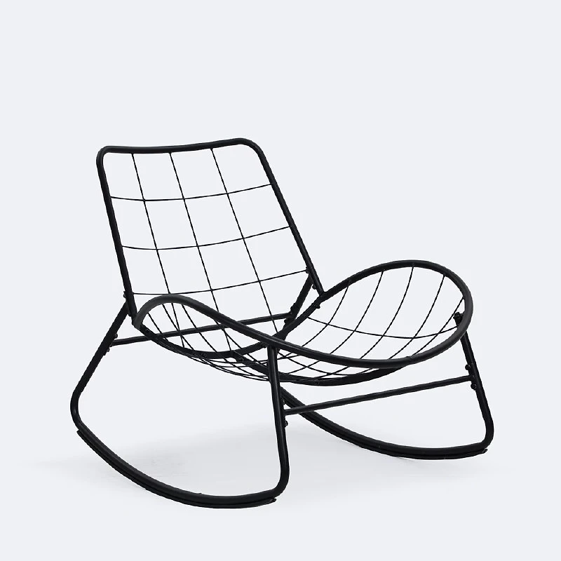 Simmons Rocking Chair - Black Frame - Greige Cushion 